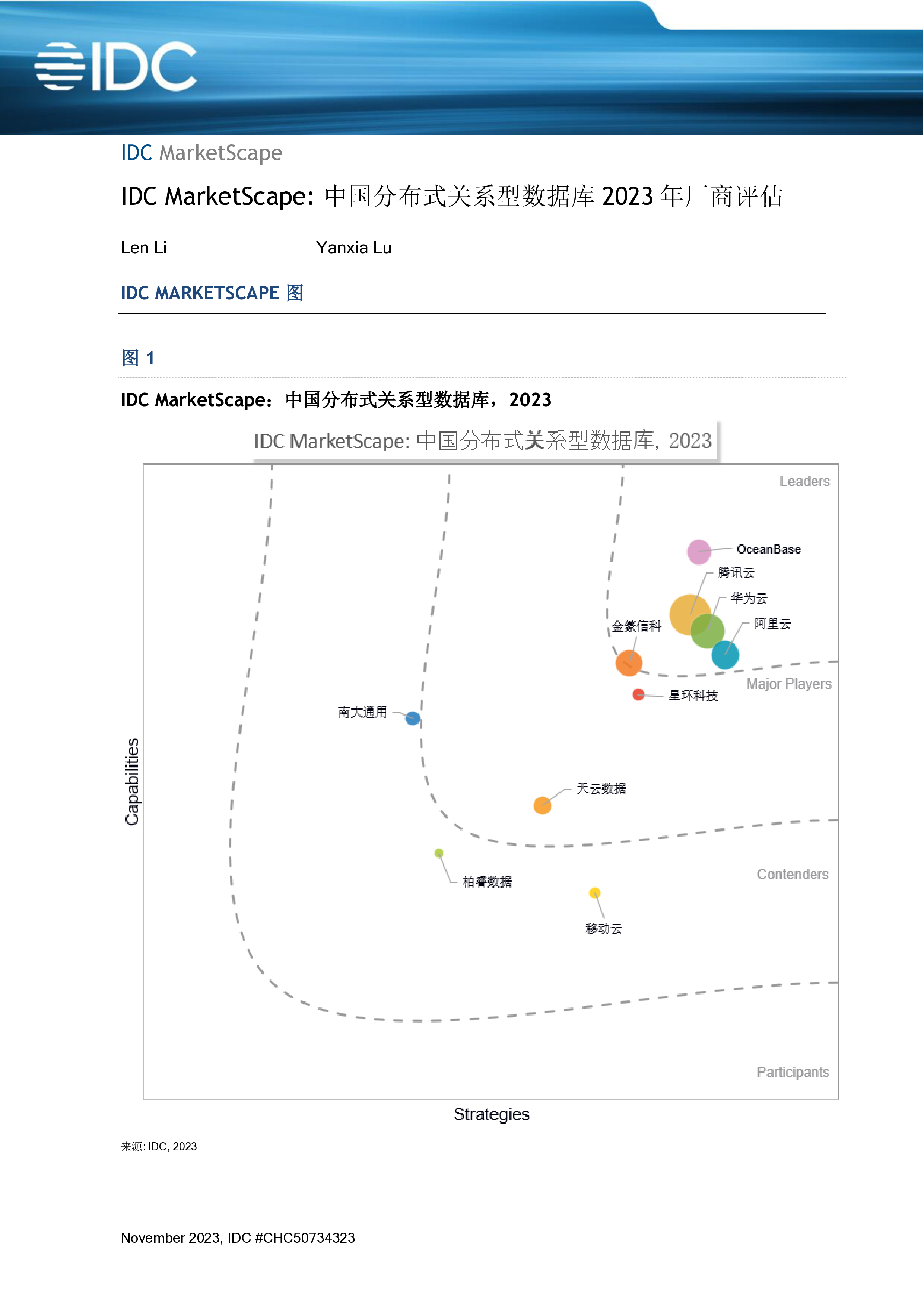 IDCMarketScape中国分布式关系型数据库2023年厂商评估报告-1页